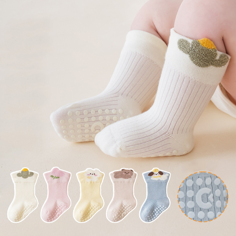 Unisex Baby Socks Non Slip - Meias Antiderrapantes para Bebês, Sola Macia