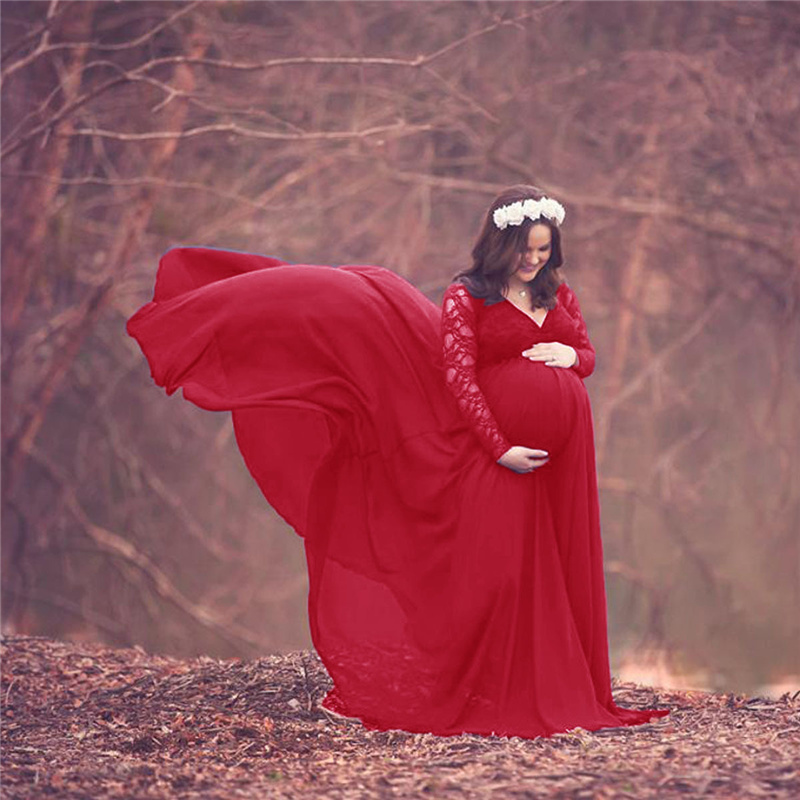 Maternity Wear - New Lace Chiffon Maternidade Fotografia Vestido