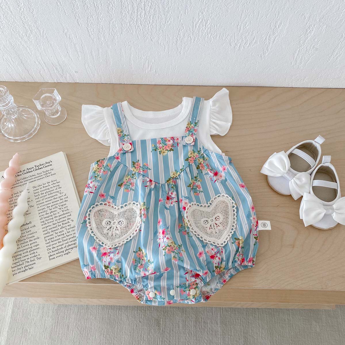 Newborn Baby Girl Romper Floral - 2 peças roupas para recém-nascidos bebês