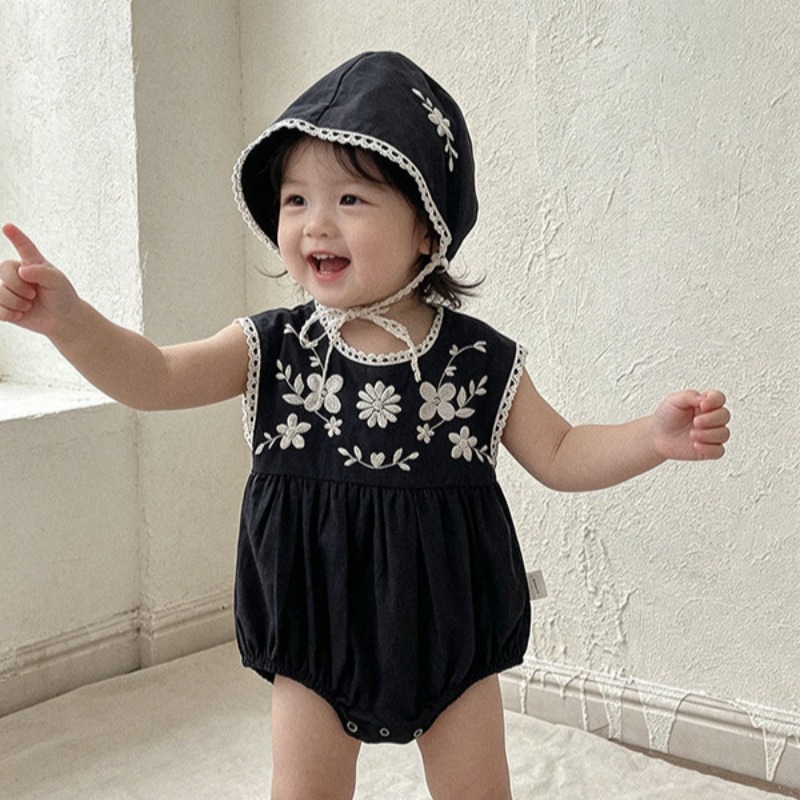 Baby Summer Linen Sleeveless Jumpsuit - ZOETOPKID Macacão de verão para bebês