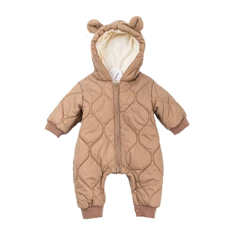 Cotton Baby Onesies Zipper - Bebê recém-nascido macacão inverno engrossar algodão