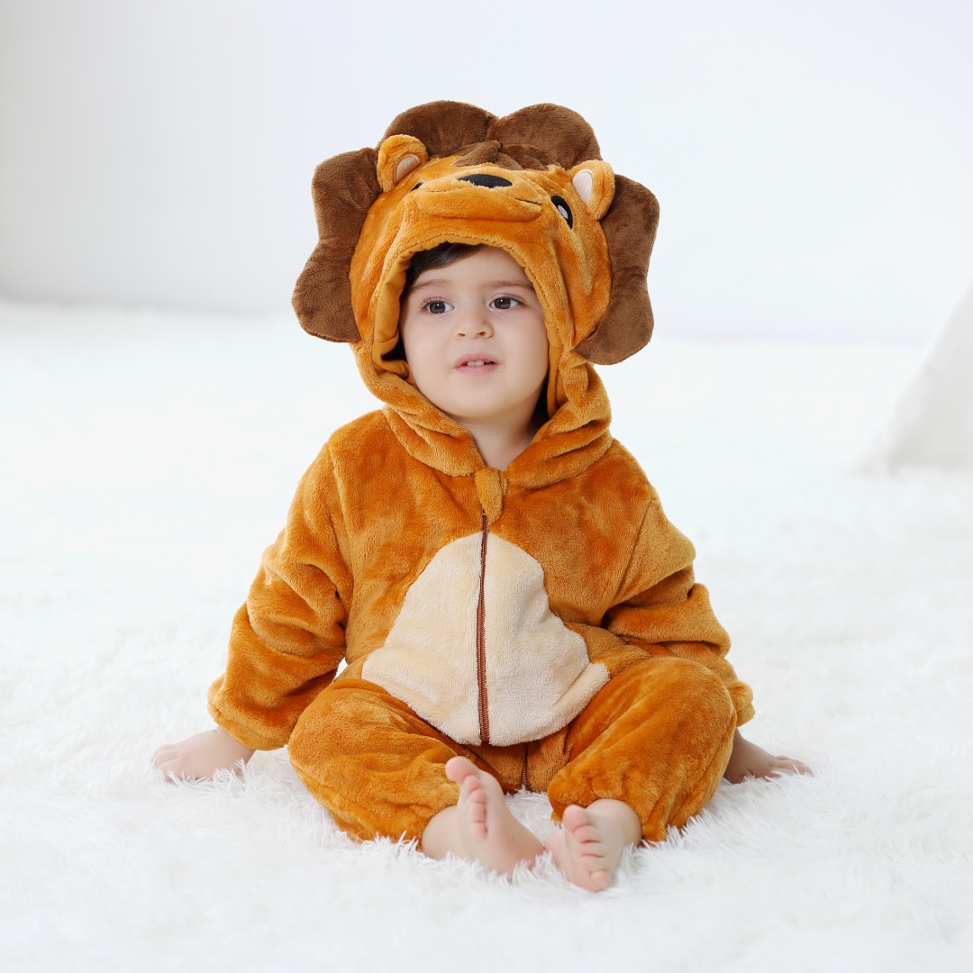 Bebê recém-nascido bonito leão - Cotton Baby Onesies Zipper avaliação e preço