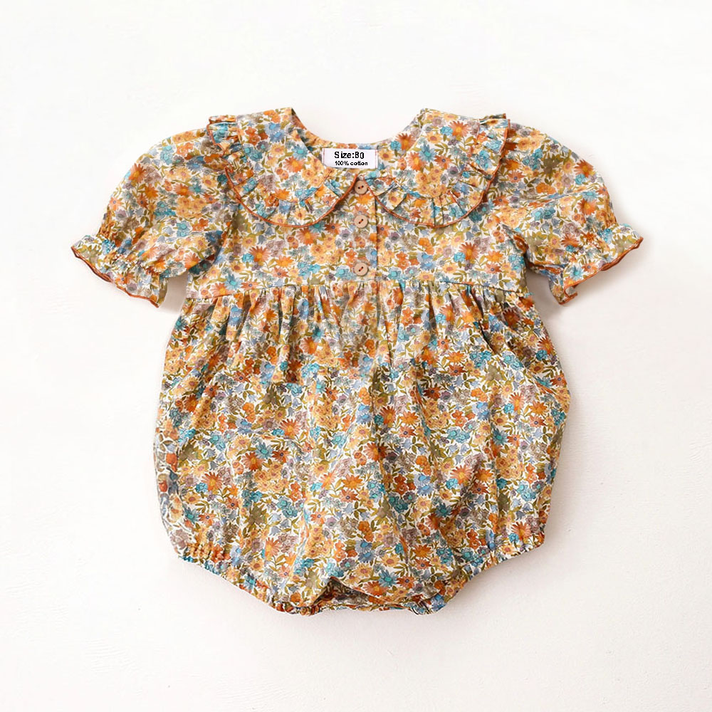 Roupa de Verão para Bebês Recé - Newborn Baby Girl Romper Floral avaliação e preço
