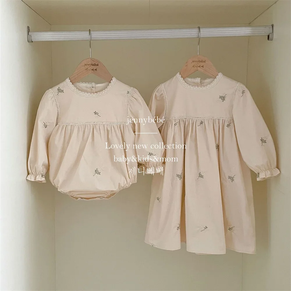 Bebê meninas bordado floral ma - Newborn Baby Girl Romper Floral avaliação e preço