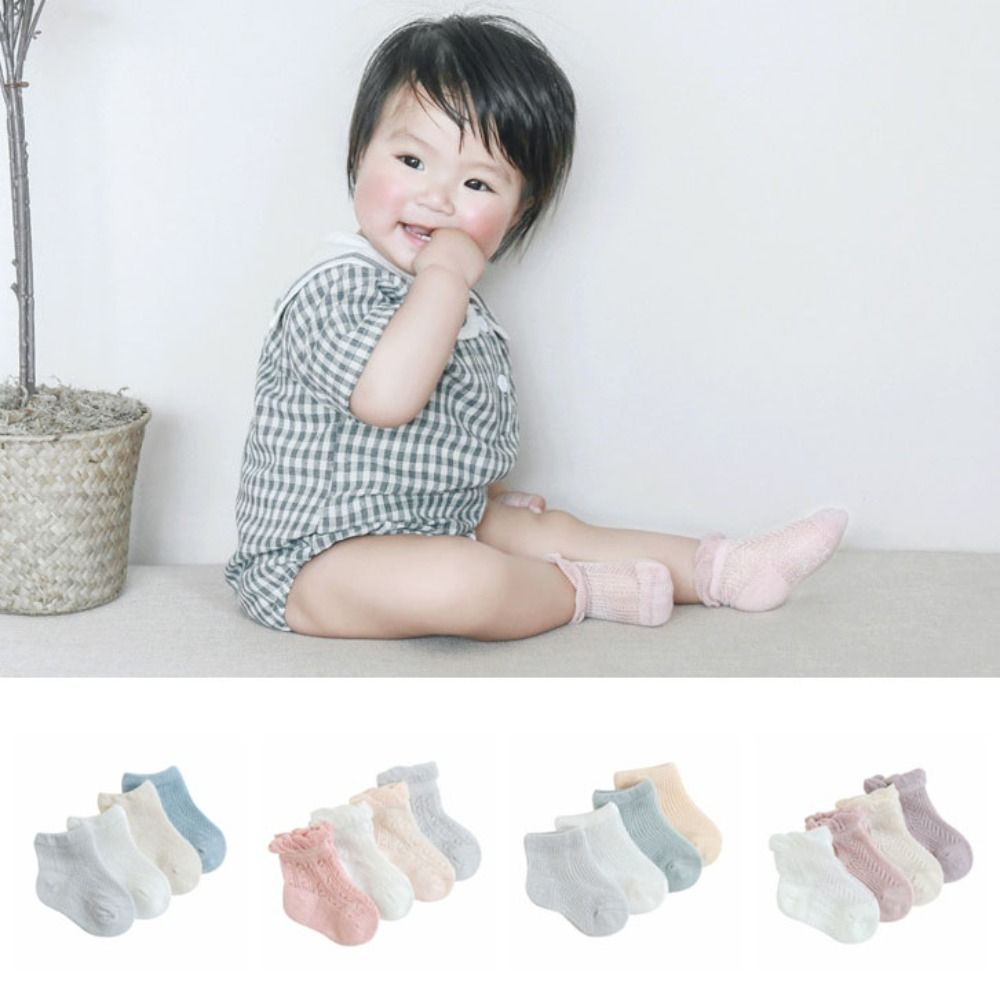 4 Pares de Meias de Algodão co - Unisex Baby Socks Non Slip avaliação e preço