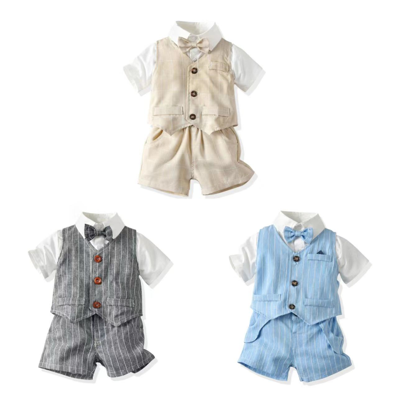 Roupa infantil de cavalheiro b - Baby Boy Suit Set Baptism avaliação e preço