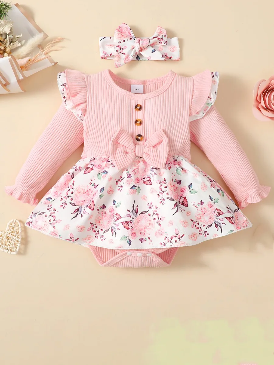 2 pçs bebê menina princesa mac - Newborn Baby Girl Romper Floral avaliação e preço