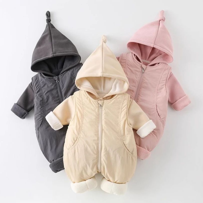 Inverno engrossado algodão beb - Cotton Baby Onesies Zipper avaliação e preço