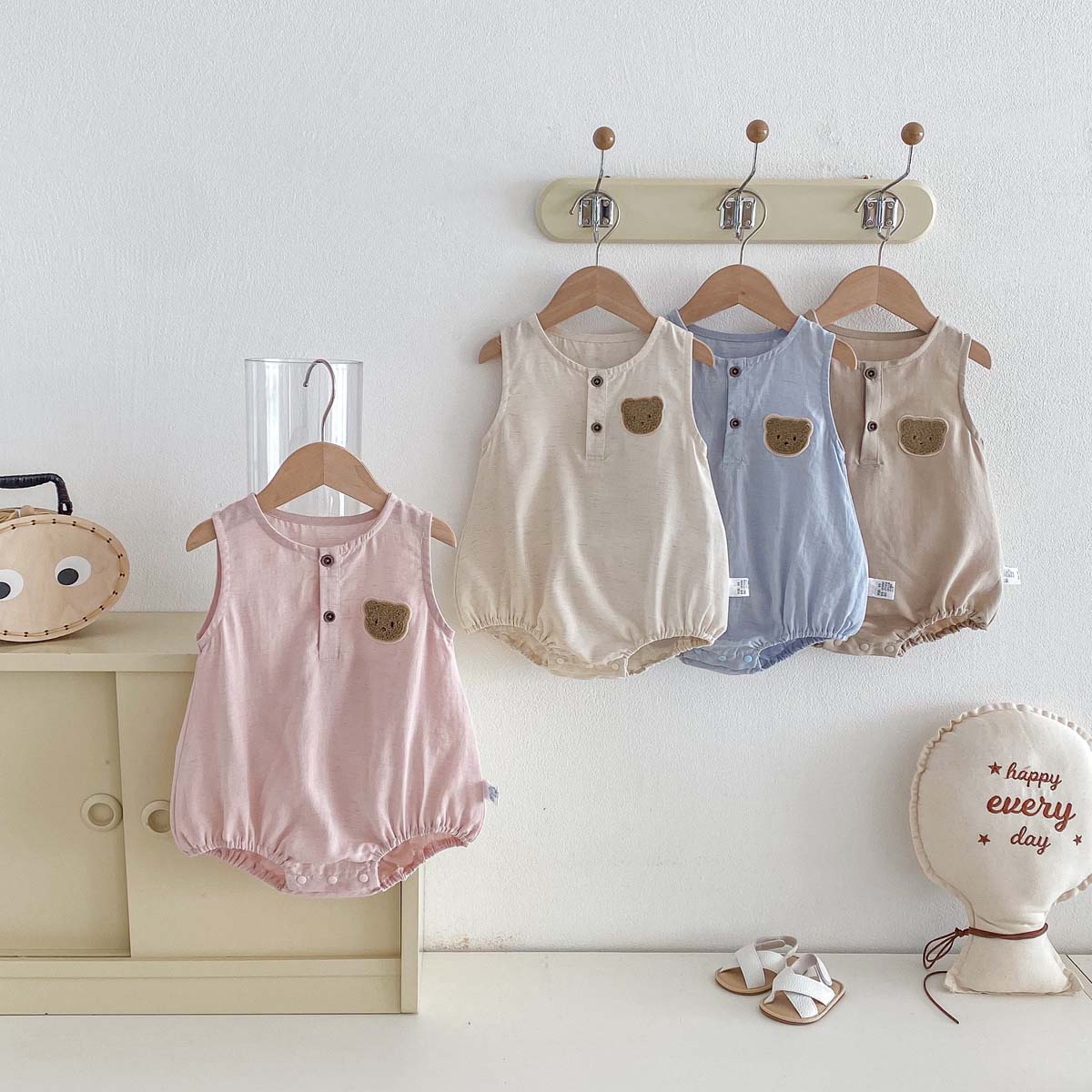 Macacão Fino Sem Mangas de Ver - Baby Summer Linen Sleeveless Jumpsuit avaliação e preço