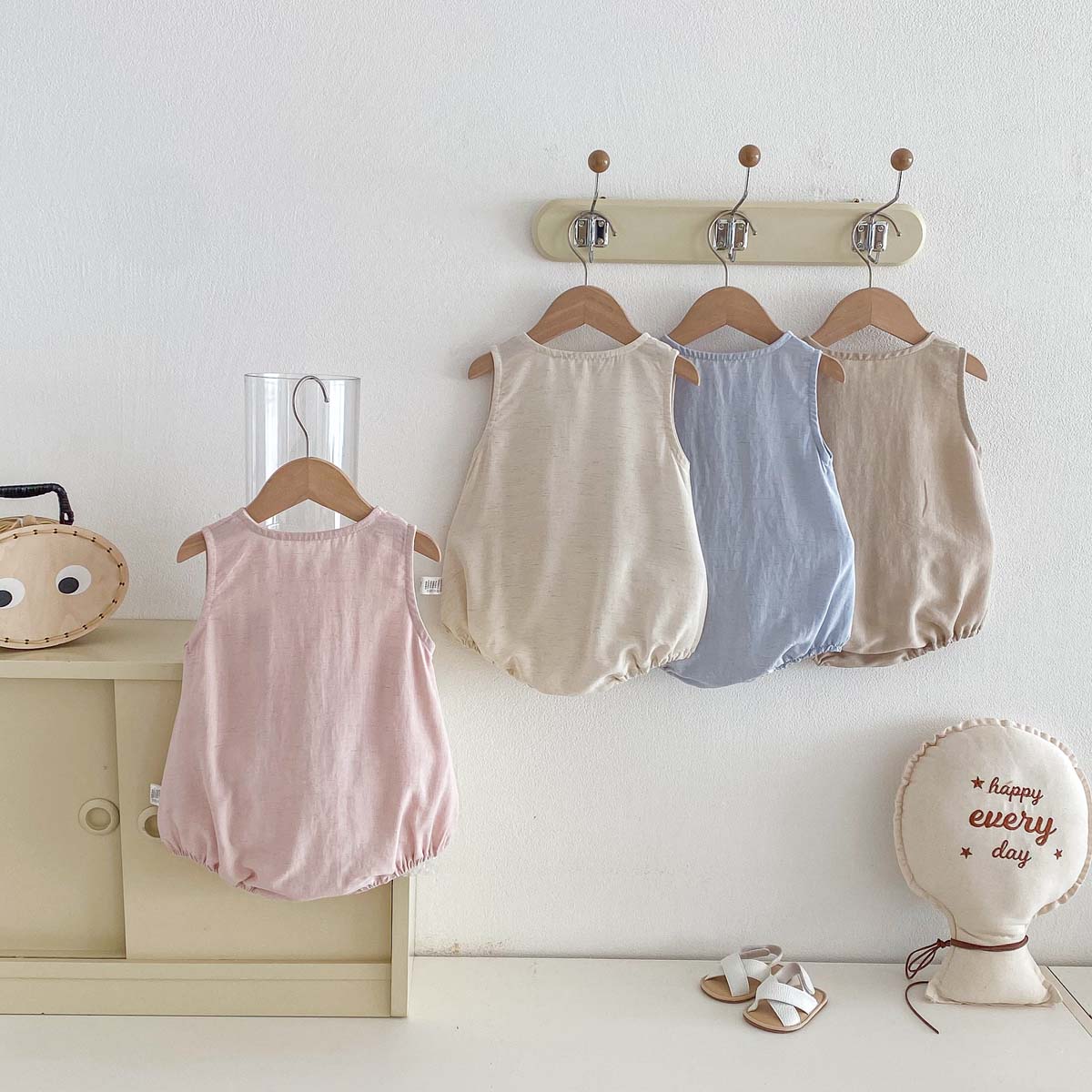 Macacão Fino Sem Mangas de Ver - Baby Summer Linen Sleeveless Jumpsuit avaliação e preço
