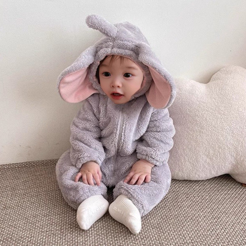 Adorável Macacão de Elefante p - Cotton Baby Onesies Zipper avaliação e preço