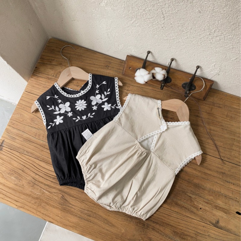 ZOETOPKID Macacão de verão par - Baby Summer Linen Sleeveless Jumpsuit avaliação e preço