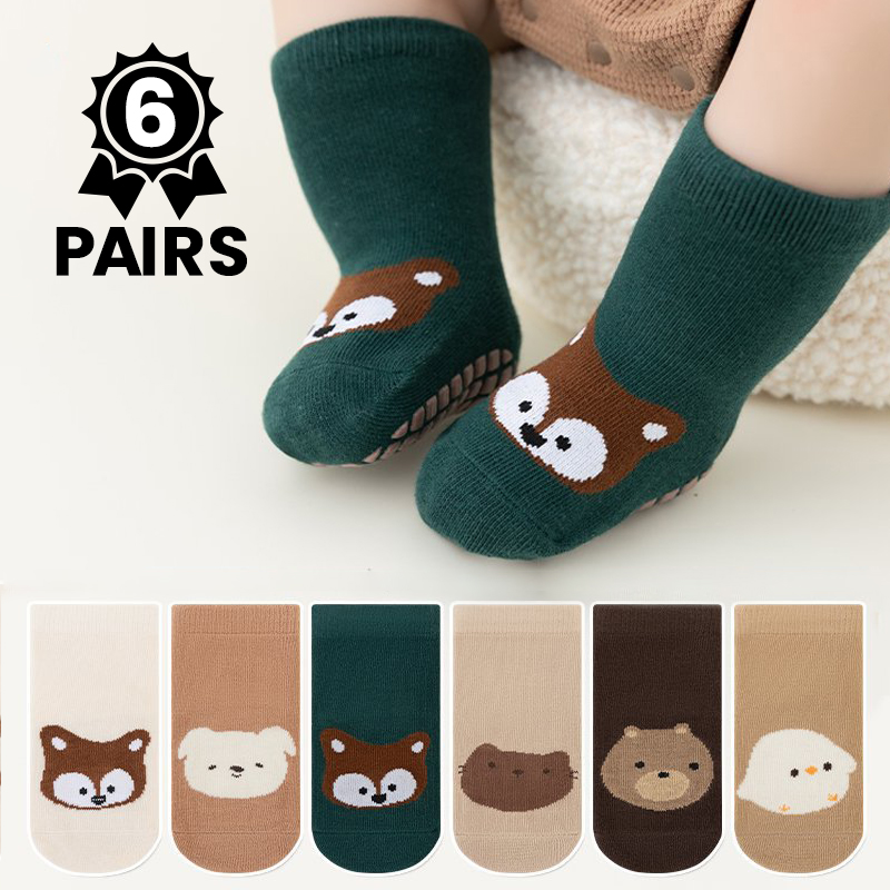 6 pares de meias antiderrapant - Unisex Baby Socks Non Slip avaliação e preço