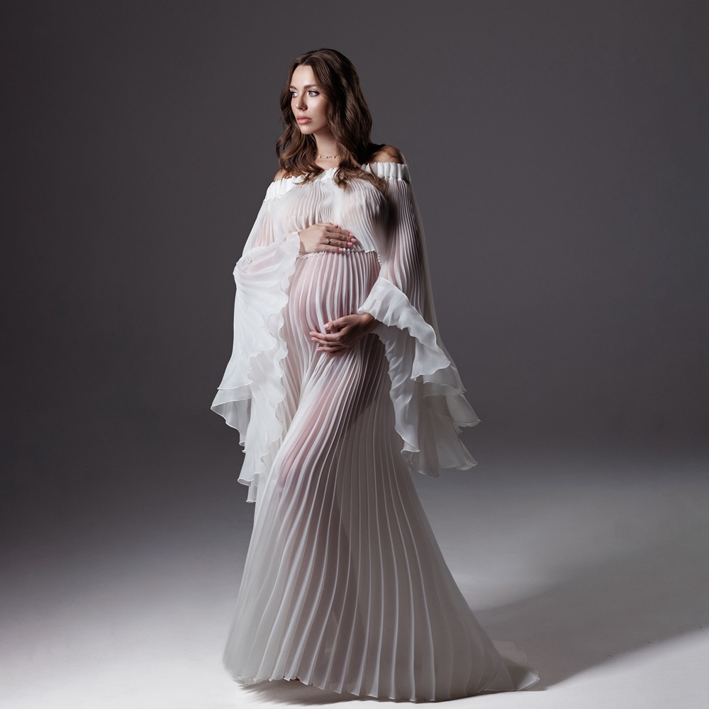 Vestidos plissados ​​para foto - Maternity Wear avaliação e preço