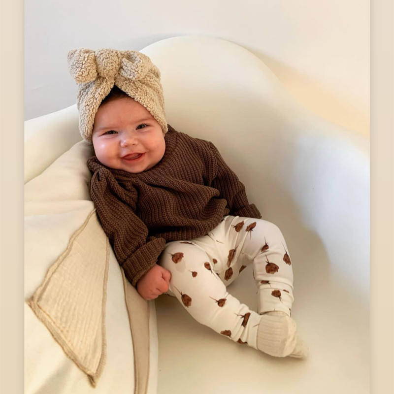 Bonito bebê recém-nascido nó t - Infant Beanie Hat With Ears avaliação e preço