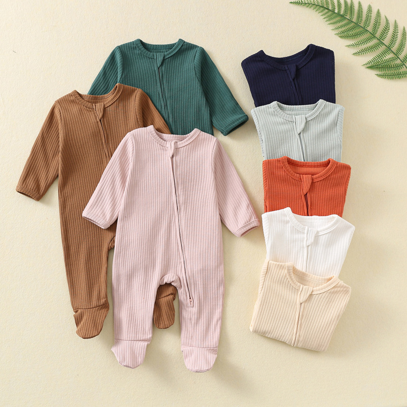 Macacão de Bebê para Outono e  - Cotton Baby Onesies Zipper avaliação e preço