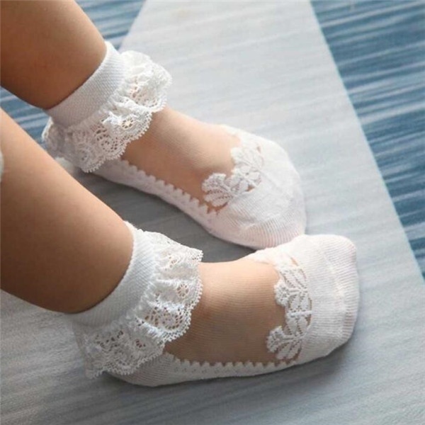 Meias de Bebê em Renda Floral  - Unisex Baby Socks Non Slip avaliação e preço