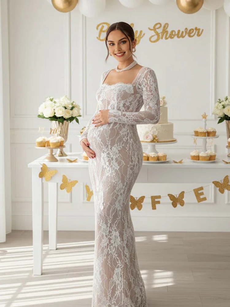Vestido de renda para sessão d - Maternity Wear avaliação e preço