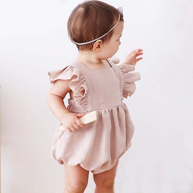 Macacões de Verão para Bebês M - Baby Summer Linen Sleeveless Jumpsuit avaliação e preço