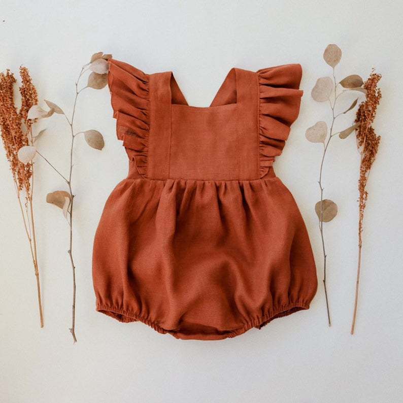 Macacões de Verão para Bebês M - Baby Summer Linen Sleeveless Jumpsuit avaliação e preço