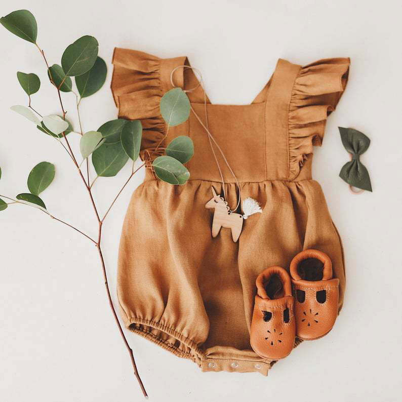 Macacões de Verão para Bebês M - Baby Summer Linen Sleeveless Jumpsuit avaliação e preço