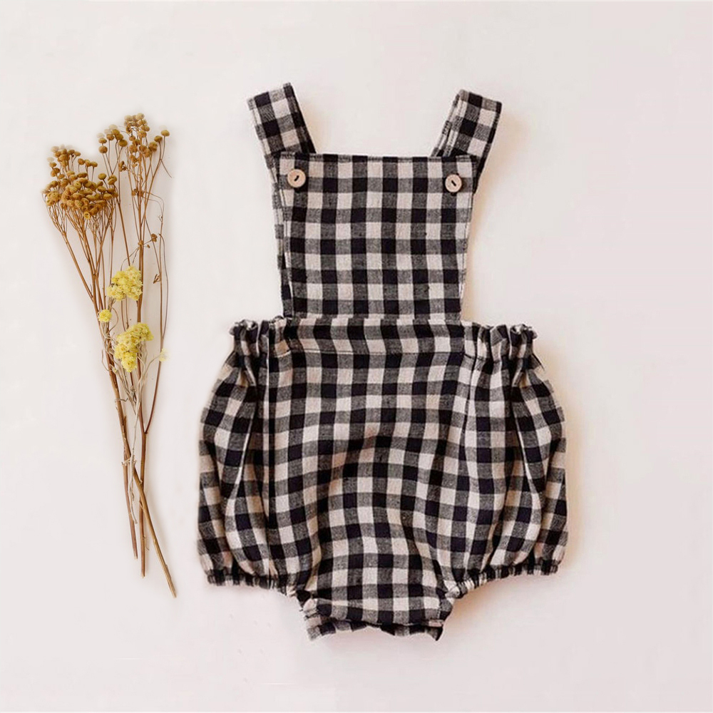 Bebê recém-nascido menino meni - Baby Summer Linen Sleeveless Jumpsuit avaliação e preço