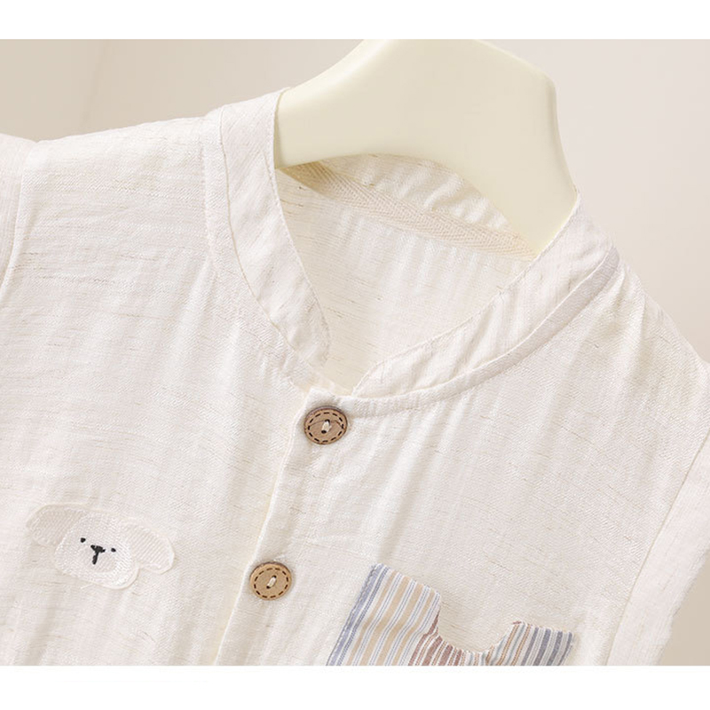 Macacão de verão para bebês me - Baby Summer Linen Sleeveless Jumpsuit avaliação e preço