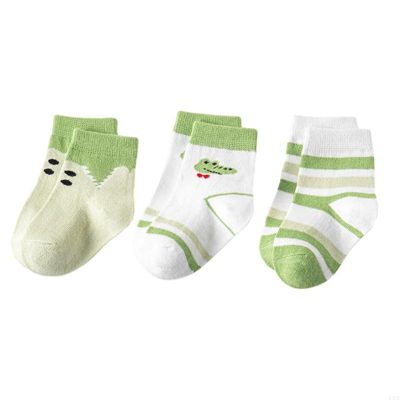 3 pares meias infantis respirá - Unisex Baby Socks Non Slip avaliação e preço